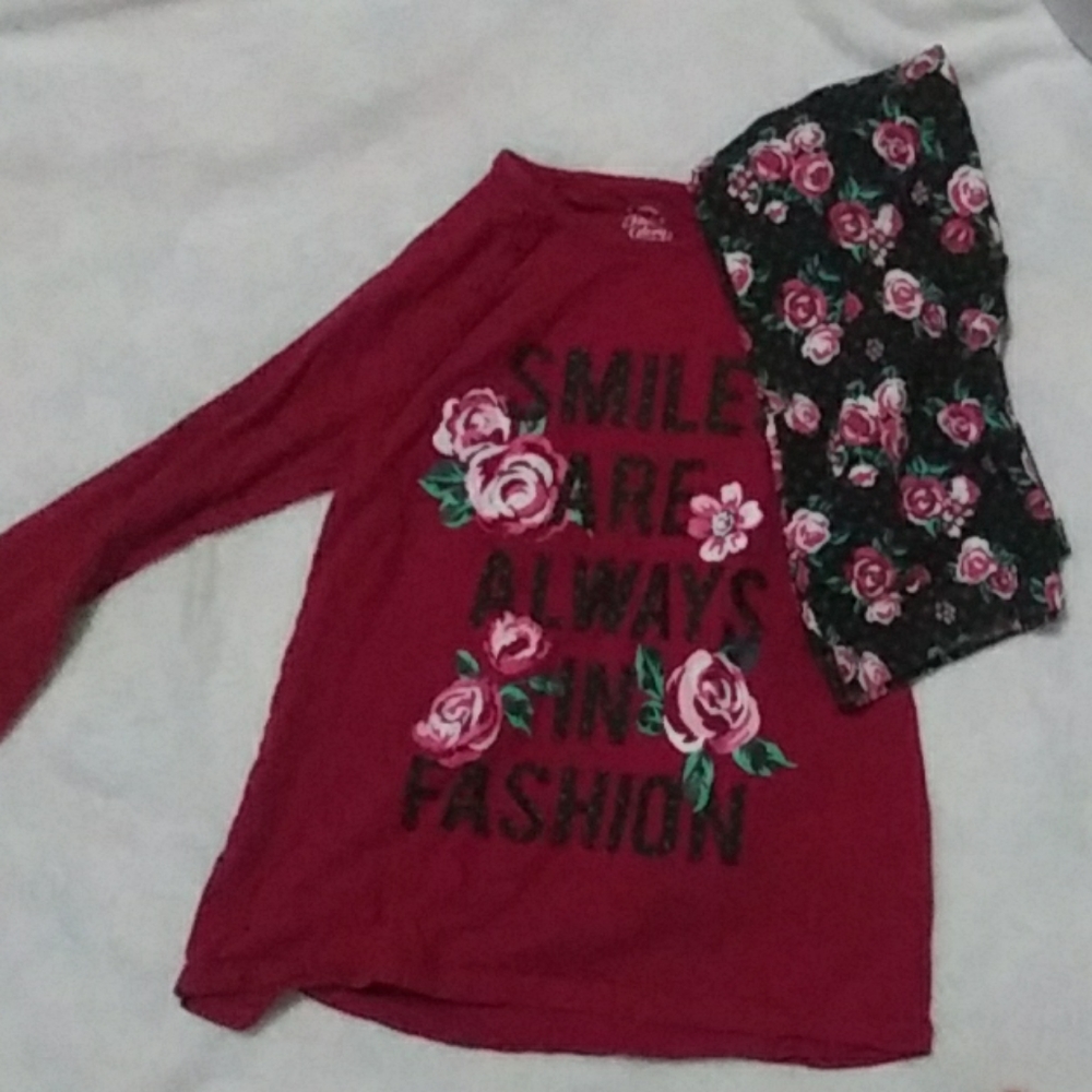 Pink/Black Outfit Faded Glory Top with Leggongs